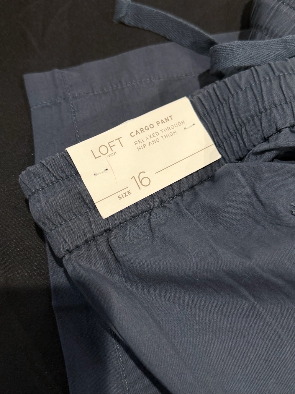 LOFT Slate Blue Cargo Pants with Elastic Waist